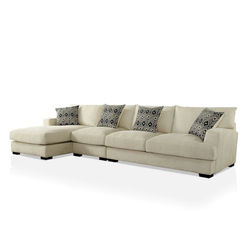 Kintra Contemporary Chenille Upholstered Large L-Shaped Sectional by Furniture of America