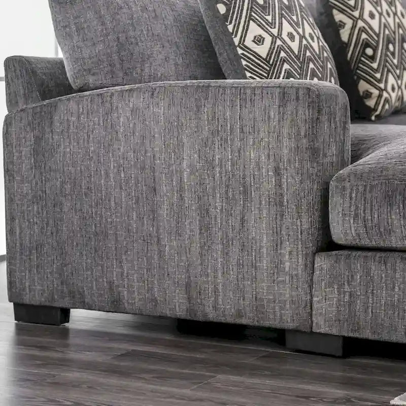 Kintra Contemporary Chenille Upholstered Large L-Shaped Sectional by Furniture of America