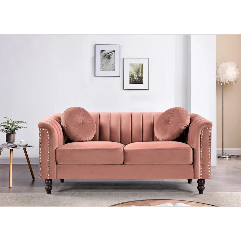 Hills Tufted Back Nailhead 2PCS Living Room set