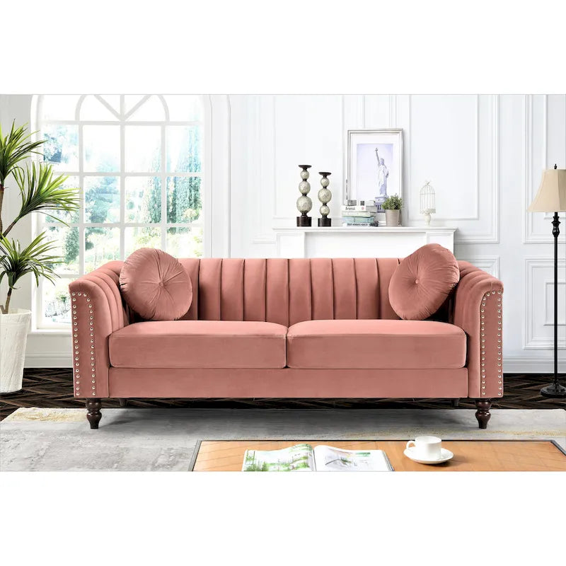 Hills Tufted Back Nailhead 2PCS Living Room set