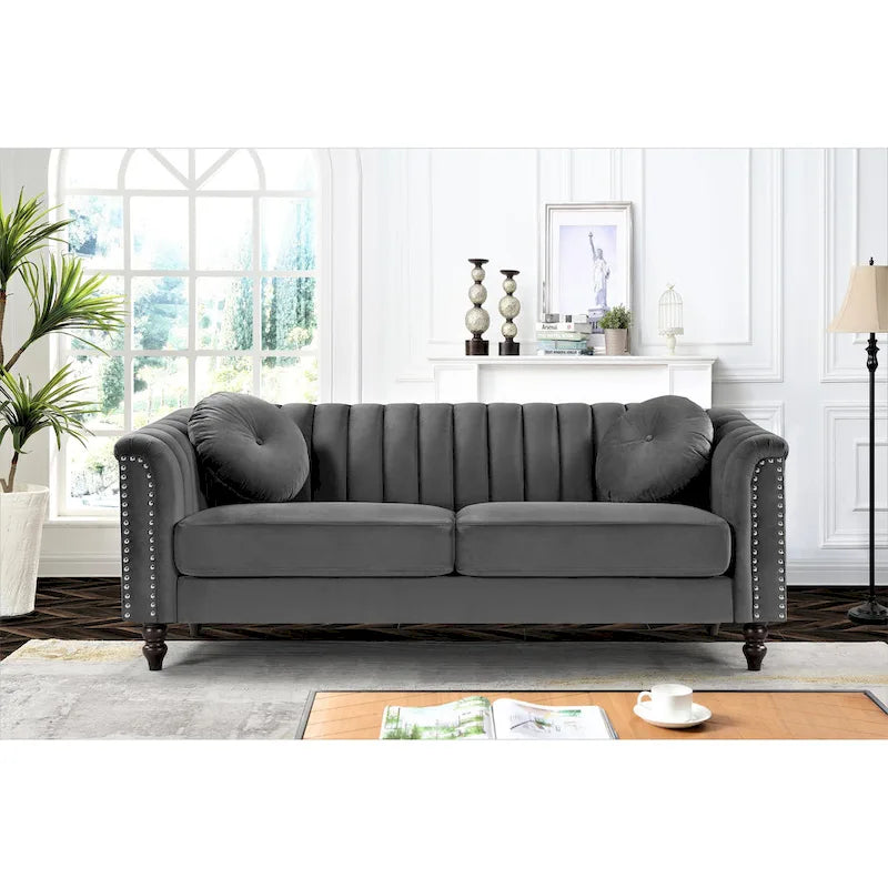Hills Tufted Back Nailhead 2PCS Living Room set