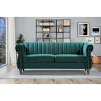 Charlot Velvet Chesterfield Rolled Arm Sofa