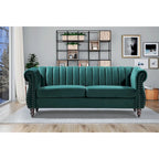 Charlot Velvet Chesterfield Rolled Arm Sofa