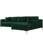 Mae Mid Century Modern Velvet Corner Sectional Sofa