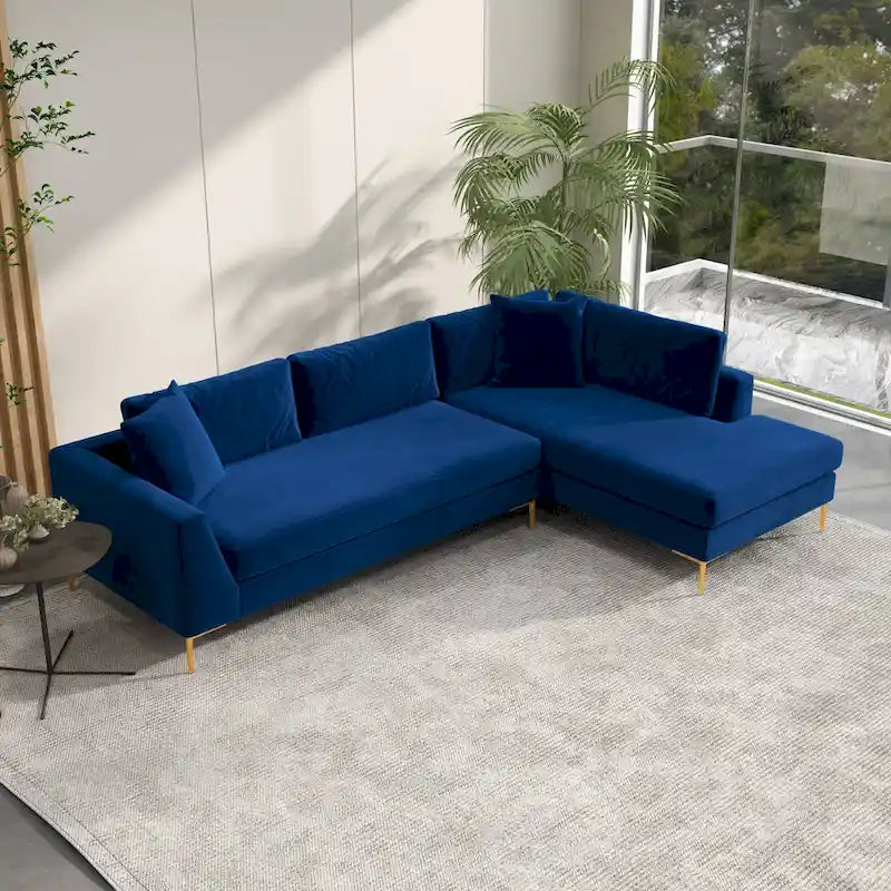 Mae Mid Century Modern Velvet Corner Sectional Sofa