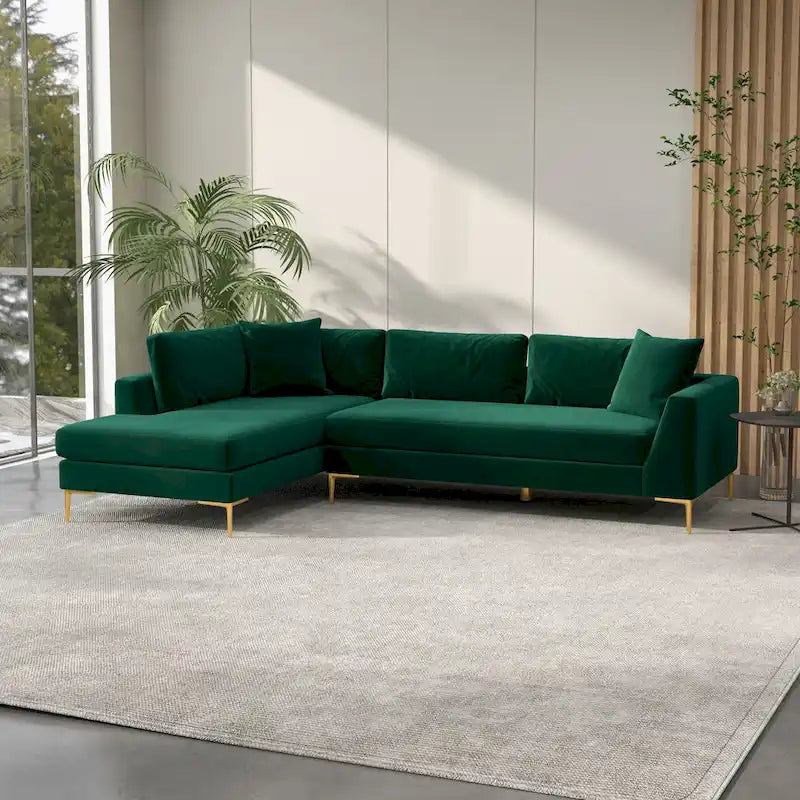 Mae Mid Century Modern Velvet Corner Sectional Sofa