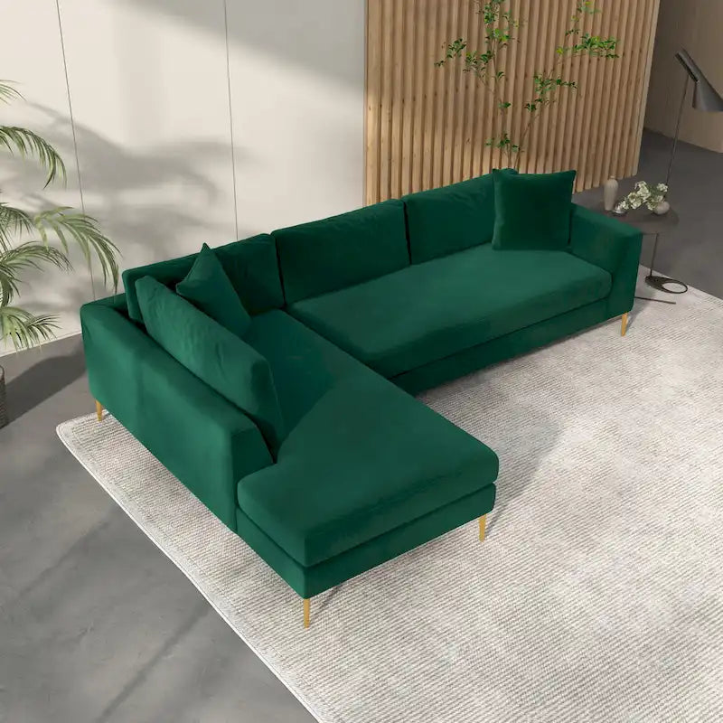 Mae Mid Century Modern Velvet Corner Sectional Sofa