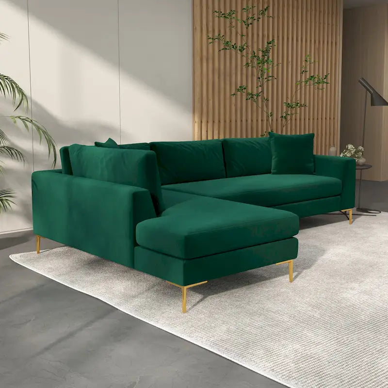 Mae Mid Century Modern Velvet Corner Sectional Sofa