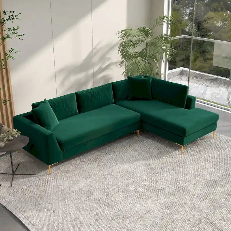 Mae Mid Century Modern Velvet Corner Sectional Sofa