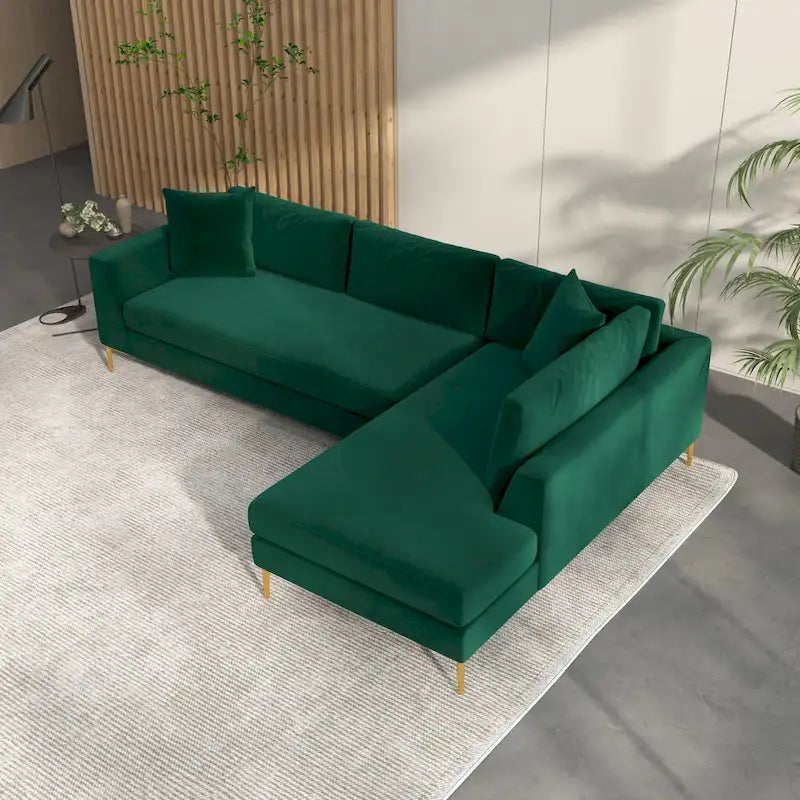 Mae Mid Century Modern Velvet Corner Sectional Sofa
