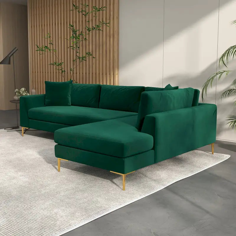Mae Mid Century Modern Velvet Corner Sectional Sofa