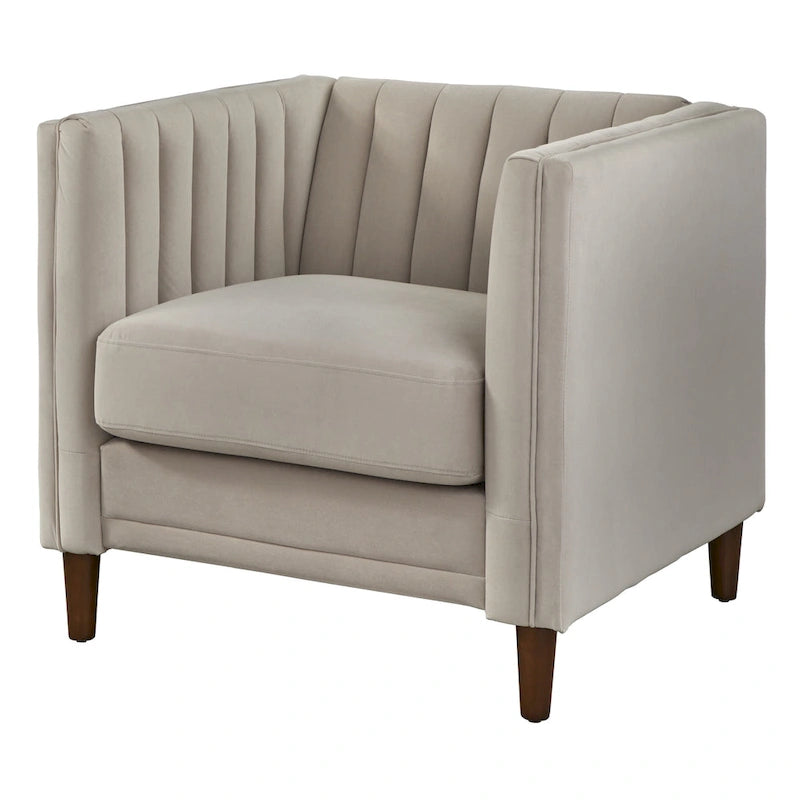 Lifestorey Paxton Channel Stitch Tuxedo Chair