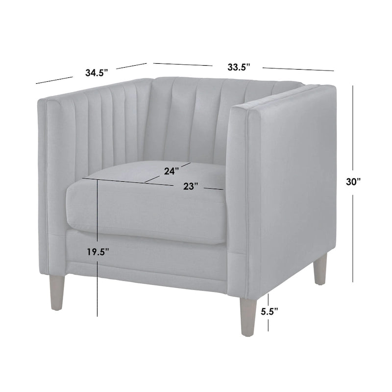 Lifestorey Paxton Channel Stitch Tuxedo Chair