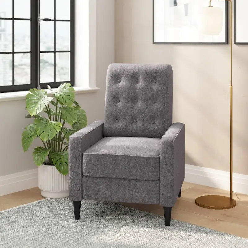Pushback Recliner with Button Tufted Back