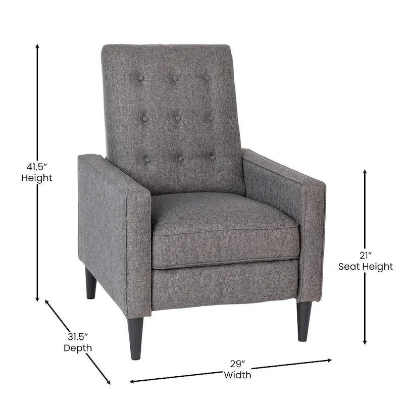 Pushback Recliner with Button Tufted Back