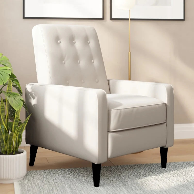 Pushback Recliner with Button Tufted Back