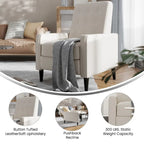 Pushback Recliner with Button Tufted Back