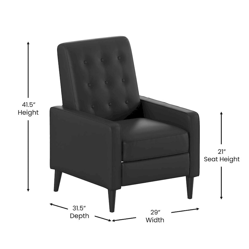 Pushback Recliner with Button Tufted Back