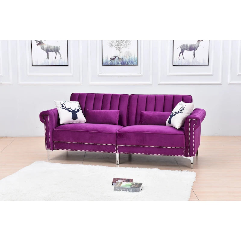 Legend Furniture Covertible Velvet Sofa Bed Sleeper