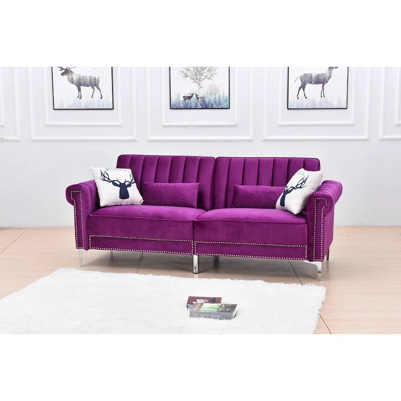 Legend Furniture Covertible Velvet Sofa Bed Sleeper
