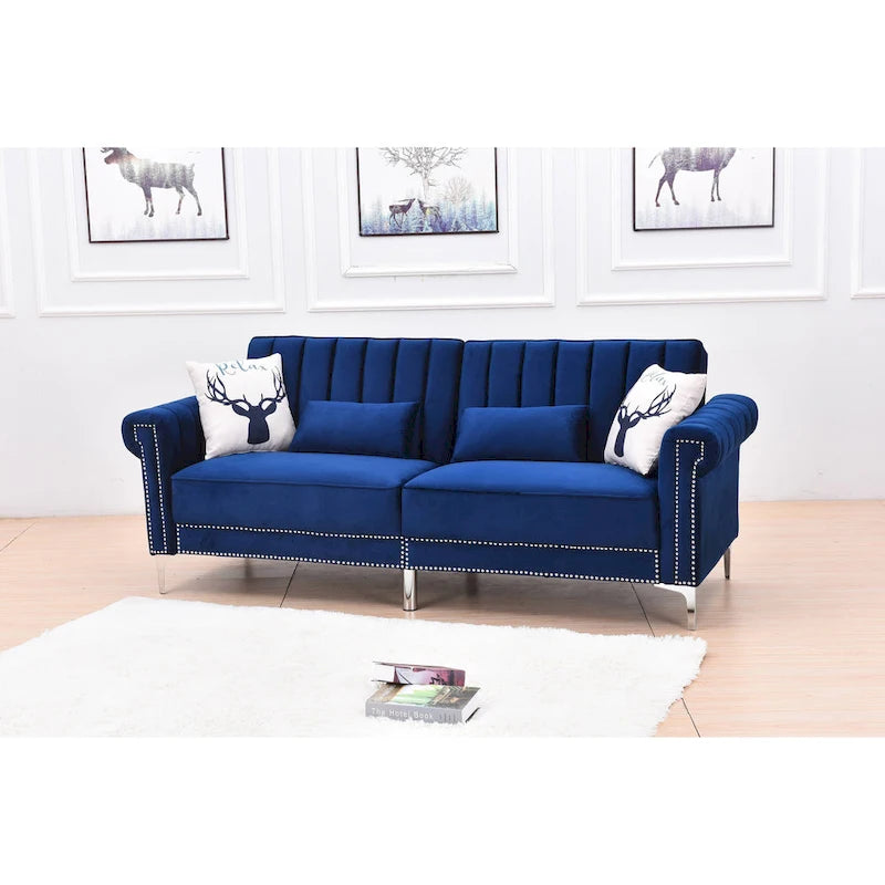 Legend Furniture Covertible Velvet Sofa Bed Sleeper