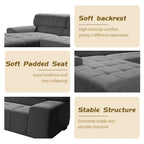 Williamspace Modern Glam LargeUpholstered Sectional Sofa L-shape With Chaise Living Room