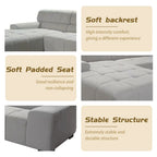 Williamspace Modern Glam LargeUpholstered Sectional Sofa L-shape With Chaise Living Room