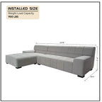 Williamspace Modern Glam LargeUpholstered Sectional Sofa L-shape With Chaise Living Room
