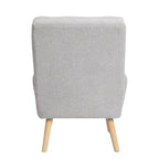 Accent Chair with Ottoman Set, Fabric Armchair with Wood Legs and Adjustable Backrest , Mid Century Modern Comfy Lounge Chair