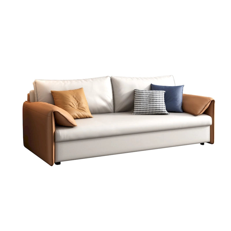 JASIWAY 65.4 Vegan Leather Sofa Bed Sleeper Sofa