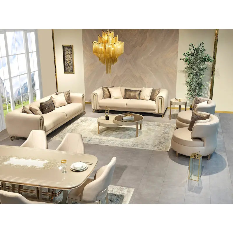 Parisle 4 Pieces Living Room Sets 2 Sofa 2 Chair 1 Coffe Table