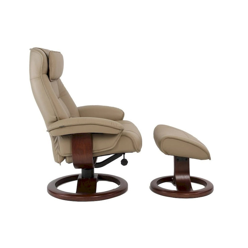 Fjords Mustang Leather Recliner and Ottoman
