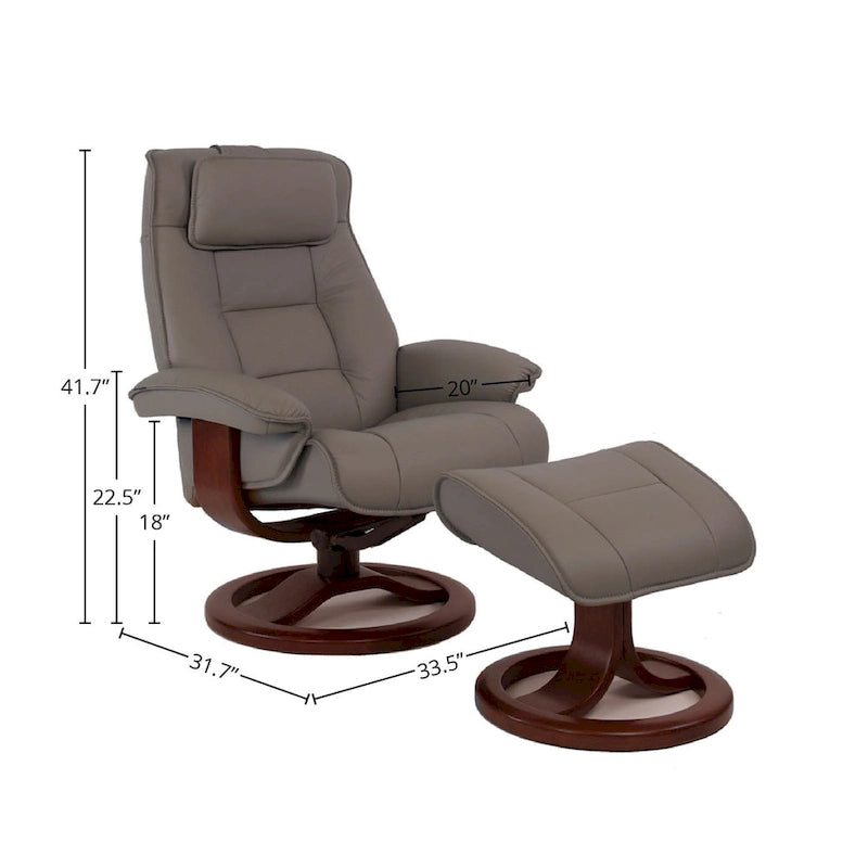 Fjords Mustang Leather Recliner and Ottoman