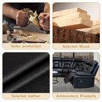 Mid-century Modern Faux Leather Upholstered Reclining Sectional Sofa