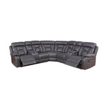 Mid-century Modern Faux Leather Upholstered Reclining Sectional Sofa