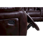 Mid-century Modern Faux Leather Upholstered Reclining Sectional Sofa