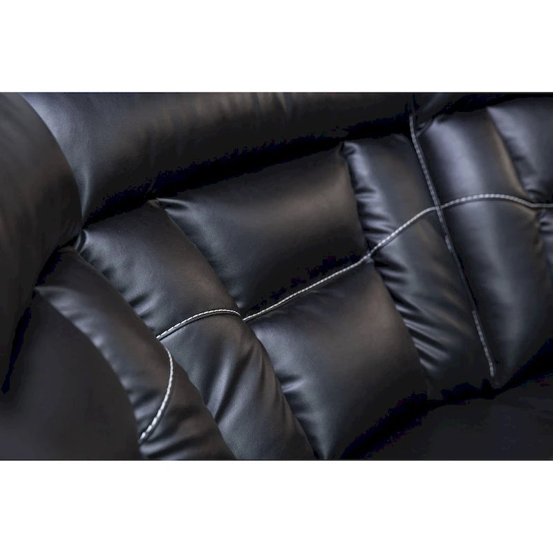Mid-century Modern Faux Leather Upholstered Reclining Sectional Sofa