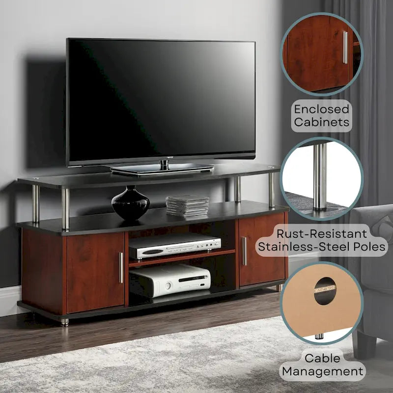 Convenience Concepts Designs2Go Monterey 55 inch TV Stand with Cabinets and Shelves