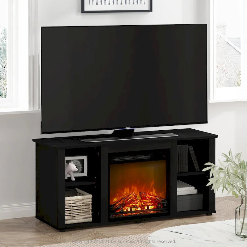 Furinno Jensen TV Stand with Fireplace