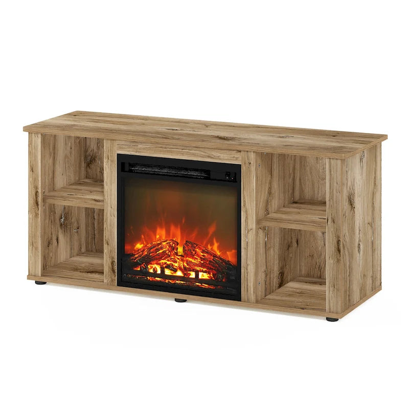 Furinno Jensen TV Stand with Fireplace