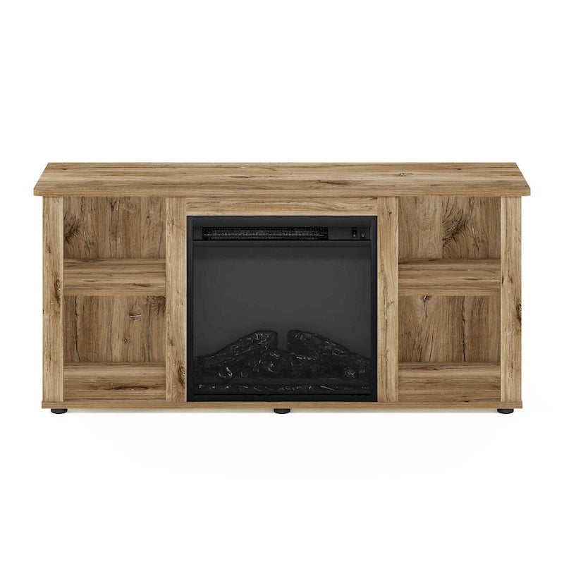 Furinno Jensen TV Stand with Fireplace