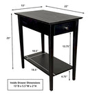 Solid Bamboo Recliner Table with Drawer