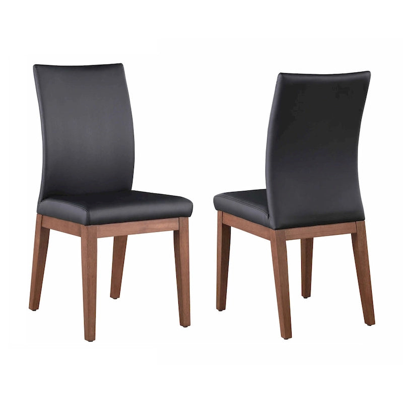 Somette Karlita Marbleized Sintered Stone Dining Set with Black Side Chairs