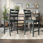 Rangel Rustic Wood Ladder Back Counter Height Chairs by Furniture of America (Set of 2)