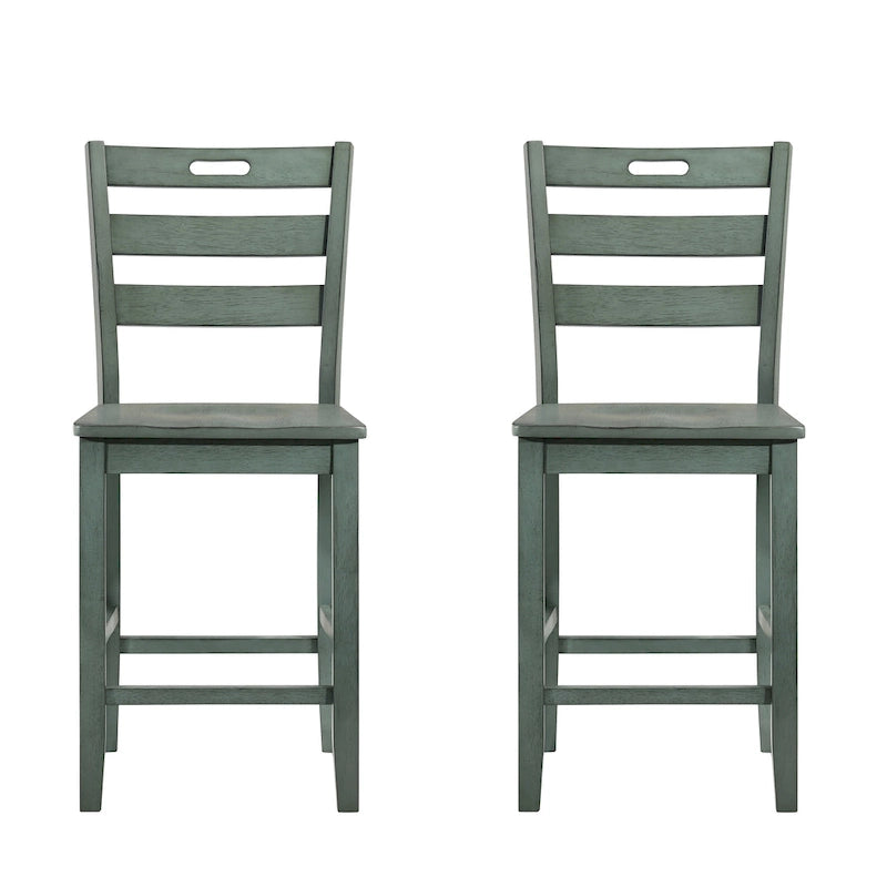 Rangel Rustic Wood Ladder Back Counter Height Chairs by Furniture of America (Set of 2)