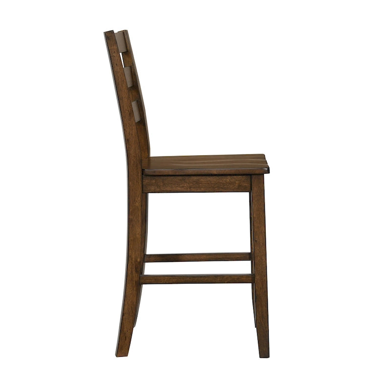 Rangel Rustic Wood Ladder Back Counter Height Chairs by Furniture of America (Set of 2)