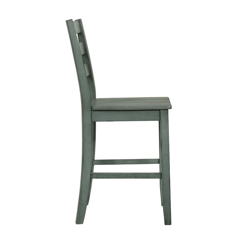 Rangel Rustic Wood Ladder Back Counter Height Chairs by Furniture of America (Set of 2)