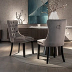 Velvet Upholstered Dining Chair 2-Pcs Set