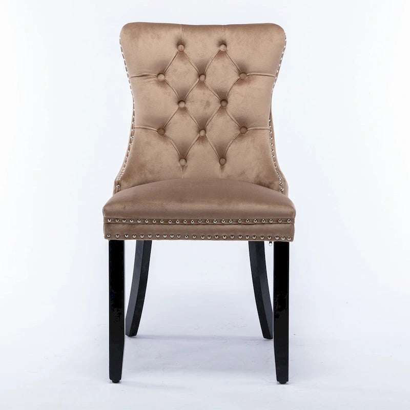 Velvet Upholstered Dining Chair 2-Pcs Set