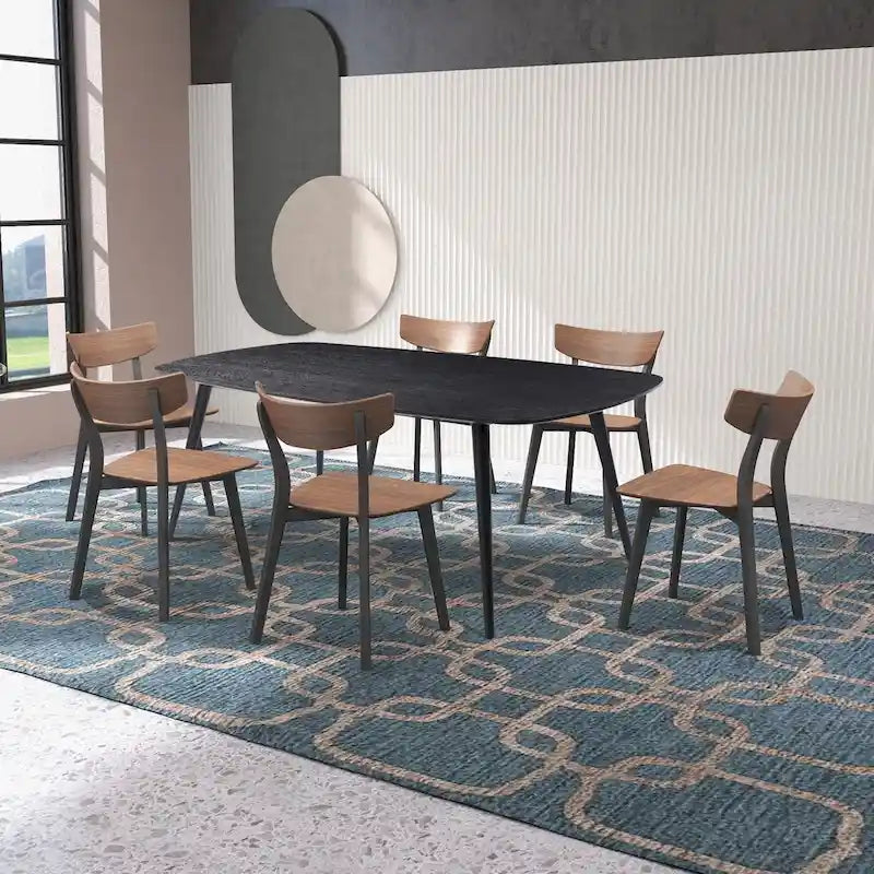 Modern Farmhouse Rectangular Dining Table for 4-8 People